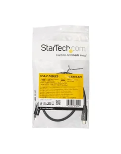 Startech.com 0.5m USB C to USB C Cable - 5A PD - USB 2.0 USB-IF Certified - USB-C cable - 50 cm (USB2C5C50CM) - Kable komputerowe i do monitorów - miniaturka - grafika 1