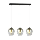 Lampy sufitowe - Potrójny zwis z ciemnymi kloszami na listwie 680/3 z serii ISTAR - miniaturka - grafika 1