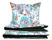 Pościel dla dzieci - Pościel 100x135 dziecięca bawełniana Zima w lesie z plecaczkiem - miniaturka - grafika 1