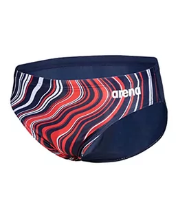 Kąpielówki męskie - ARENA Męskie majtki do pływania Marbled Slip, granatowo-czerwone Multi, 56, Navy-czerwony Multi - grafika 1