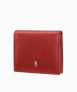 Portfele - PUCCINI Damski mały skórzany portfel w kolorze czerwonym - grafika 1