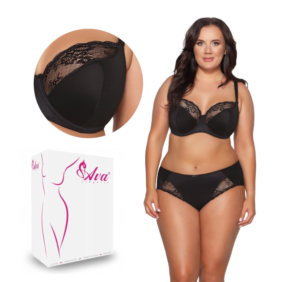 Biustonosz Semi Soft AV 2110 półusztywniany czarny 75C