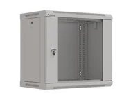 Szafy rack - Szafa instalacyjna rack wisząca 19" 9u 540x350 szara drzwi przeszklone lanberg (flat pack) WF03-5309-10S - miniaturka - grafika 1