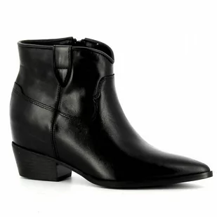 Czarne damskie botki na obcasie CARINII - Carinii - Botki damskie - miniaturka - grafika 1