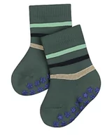 Skarpetki dla dzieci - FALKE Uniseks skarpetki dziecięce Multi Stripe bawełniane antypoślizgowe wypustki 1 para, zielone (Dark Jade 7248), 62-68, zielony (Dark Jade 7248) - miniaturka - grafika 1