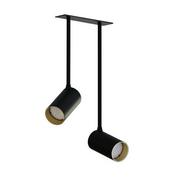 Lampy sufitowe - Lampa podtynkowa MONO SURFACE LONG II BLACK/GOLD 7682 GU10 Czarny złoty - miniaturka - grafika 1