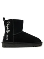 Buty dla dziewczynek - Pepe Jeans Śniegowce PGS50199 Czarny - miniaturka - grafika 1