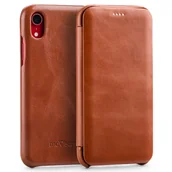 Etui i futerały do telefonów - moVear flipSide S - Skórzane etui do Apple iPhone Xr (6.1") | Pokrowiec slim case, Skóra naturalna vintage (Brązowy) - miniaturka - grafika 1