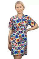 Odzież medyczna - Sukienka tunika medyczna kosmetyczna fartuch wzór 1222 kolekcja BLOOM 54 - miniaturka - grafika 1