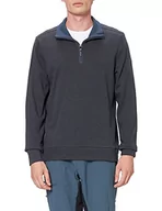 Bluzy męskie - Pierre Cardin Męska bluza z kołnierzem Stand-up Zip Interlock Bicolor Minimal Dessin Bluza, brązowy, XXL - miniaturka - grafika 1