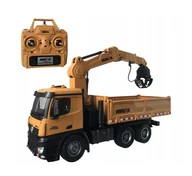 Zabawki zdalnie sterowane - Zdalnie Sterowana Ciężarówka Wywrotka z Dźwigiem 1:14 HUINA RC - miniaturka - grafika 1