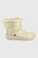Śniegowce damskie - Crocs śniegowce Classic Lined Neo Puff Boot kolor beżowy - miniaturka - grafika 1