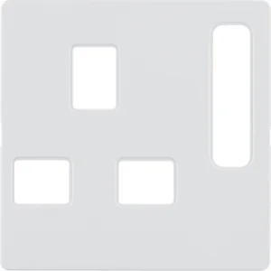 Hager polo Q.1/Q.3 Płytka czołowa do gniazda z uziemieniem standard Brytyjski, biały, aksamit 3313076089 3313076089 - Klawisze i ramki - miniaturka - grafika 1