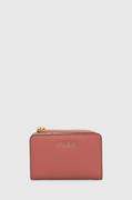 Portfele - Coccinelle portfel skórzany kolor różowy - miniaturka - grafika 1