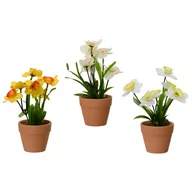 Sztuczne kwiaty - Sztuczna roślina wiosenna żonkil w doniczce 18cm - miniaturka - grafika 1