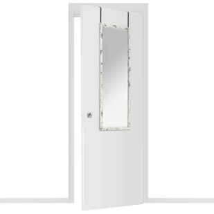 Wysokie lustro do zawieszenia na drzwiach, rama wzór marmuru, 94,5 x 34 x 1,65 cm - Lustra - miniaturka - grafika 1