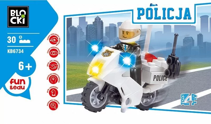 BLOCKI Klocki Blocki Policja Motocykl 30 elementów