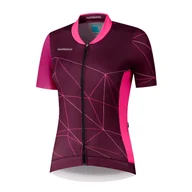 Koszulki rowerowe - Damska koszulka rowerowa Shimano Sagami Jersey Purple L - miniaturka - grafika 1