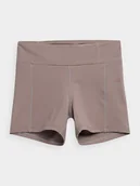 Legginsy - 4F, Legginsy krótkie do jogi damskie, 4FSS23TFSHF138-82S, Jasny Brązowy, rozmiar S - miniaturka - grafika 1