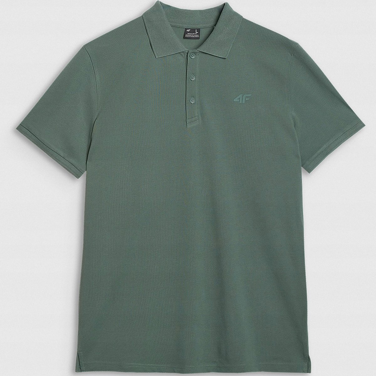 Koszulka Polo Męska 4F Regular Z Kołnierzem Zielona 4FWAW25TPTSM555 Zielony 3XL