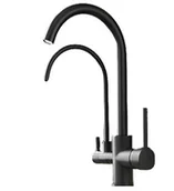 Baterie kuchenne - Bateria kuchenna retro możliwością podłączenia filtra IRIS SREBRNY MAT - czarny - miniaturka - grafika 1