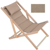 Leżaki ogrodowe - Leżak z zagłówkiem Soft 115 x 58 x 78 cm taupe - miniaturka - grafika 1