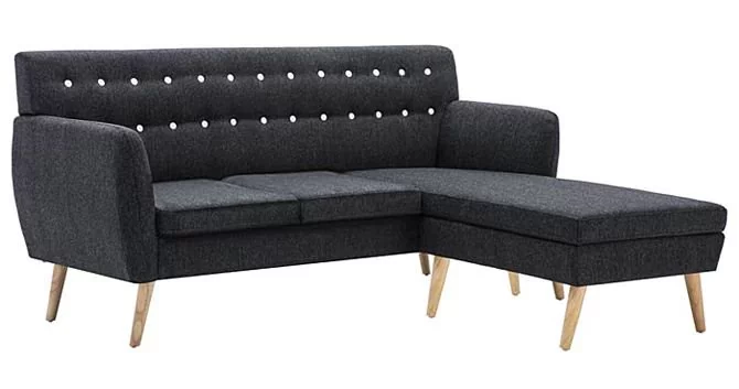 Tapicerowana pikowana sofa ELIOR Larisa 2D, ciemnoszara, 81,5x138x171,5 cm