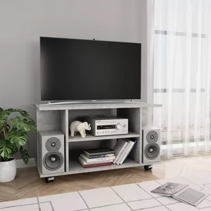 vidaXL Szafka pod TV z kółkami, betonowy szary, 80x40x40 cm - Szafki RTV - miniaturka - grafika 1