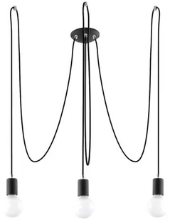 Sollux Lighting Żyrandol EDISON 3 czarny NICKEL - Lampy sufitowe - miniaturka - grafika 1