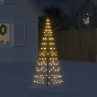 Oświetlenie świąteczne - vidaXL Choinka z lampek, na maszt, 200 ciepłych białych LED, 180 cm - miniaturka - grafika 1
