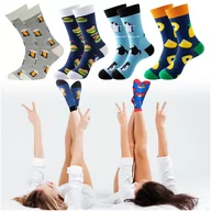 Skarpetki damskie - SKARPETY MĘSKIE DAMSKIE BAWEŁNIANE ŚMIESZNE 6 PAR - miniaturka - grafika 1