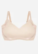 Biustonosze - Beżowy Biustonosz Ozdobiona Przezroczystymi Wstawkami z Usztywnieniem Seanael - miniaturka - grafika 1