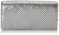 Torebki damskie - Jessica McClintock Torebka wieczorowa/kopertówka z plecionki metalowej, 11,4 x 19,1 x 5,1 cm, łańcuszek na ramię w zestawie, srebro, jeden rozmiar - miniaturka - grafika 1