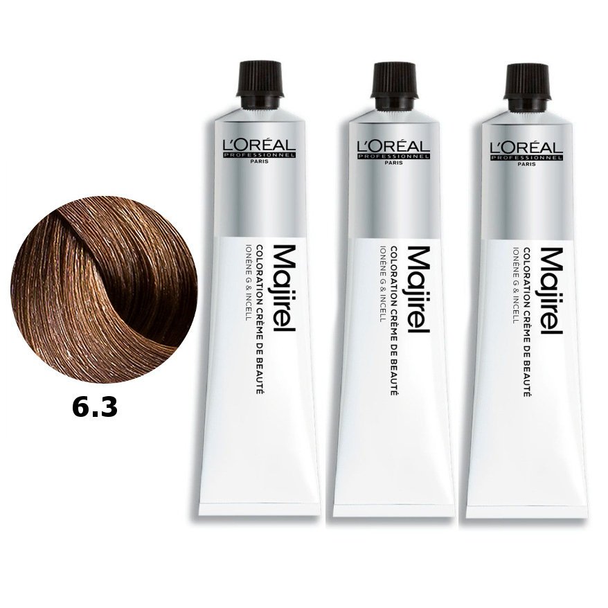LOREAL MAJIREL 6.3 CIEMNY BLOND ZŁOCISTY 3X50ML