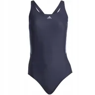 Stroje kąpielowe - Kostium kąpielowy damski adidas Mid 3-Stripes Swimsuit granatowy HS5317 36 - miniaturka - grafika 1