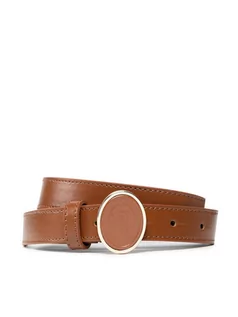 Paski - Trussardi Pasek Damski Belt H2,5 Oval 75L00157 Brązowy - grafika 1