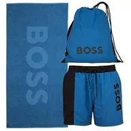 Koszulki męskie - BOSS Beach Set Koszulka męska, Medium blue420, S - miniaturka - grafika 1