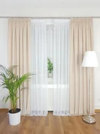 Zasłony - Zasłona welurowa na taśmie - kremowa, zasłona dekoracyjna do salonu pastelowa - miniaturka - grafika 1