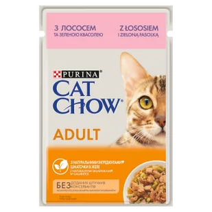PURINA Cat Chow Adult Karma dla kotów z łososiem i zieloną fasolką w galaretce 26x85g - Mokra karma dla kotów - miniaturka - grafika 2