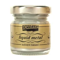 Farby i media malarskie - Farba ciekły metal 30 ml Pentart - srebrna - miniaturka - grafika 1