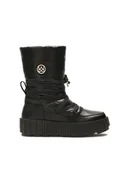 Śniegowce damskie - Ocieplane czarne śniegowce ze wsuwaną cholewką - miniaturka - grafika 1