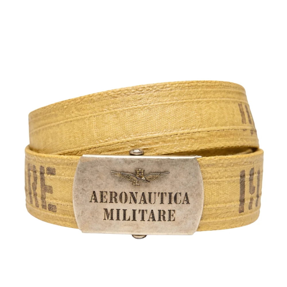 AERONAUTICA MILITARE Beżowy męski bawełniany pasek 110