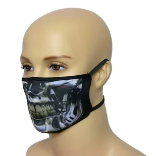 Maska na twarz z nadrukiem ZBROJOWNIA - Terminator - czarna - Maseczki ochronne i antywirusowe - miniaturka - grafika 1