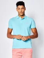 Koszulki męskie - Ralph Lauren Polo Polo Core Replen 710782592 Niebieski Custom Slim Fit - miniaturka - grafika 1
