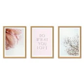 Ramki na zdjęcia - Zestaw drewnianych ramek - galeria ramek na 3 zdjęcia + szablon do powieszenia ram - miniaturka - grafika 1