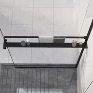 Akcesoria łazienkowe - vidaXL Półka ścienna do prysznica typu walk-in, czarna, 90 cm - miniaturka - grafika 1