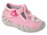 Kapcie damskie - Kapcie dziewczęce różowe Befado 110P374 domowe do przedszkola na zapinki-21 - miniaturka - grafika 1