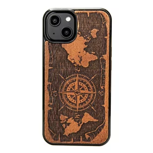 Drewniane Etui Bewood iPhone 14 RÓŻA WIATRÓW MERBAU - Etui i futerały do telefonów - miniaturka - grafika 1