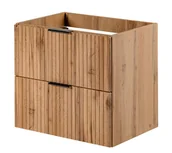 Szafki łazienkowe - Wisząca Szafka Pod Umywalkę 60 Cm Dąb Wotan Szuflady X 2 Ryflowane Fronty 3 Kolory Uchwytów - miniaturka - grafika 1