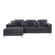 Narożniki - Beliani Sofa narożna tapicerowana szara prawa OSLO - miniaturka - grafika 1
